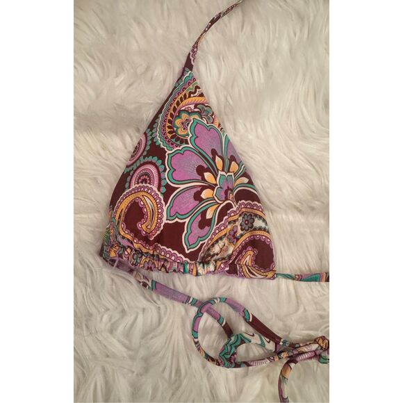 NWT BECCA Rebecca Virtue Groovy Cheryl Reversible Triangle Swim Top Multi Large - Picture 5 of 11
